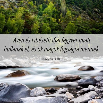 Picture 06 - Ezékiel 30:17 KAR - Aven és Fibéseth ifjai fegyver miatt hullanak - Bible Verse Picture