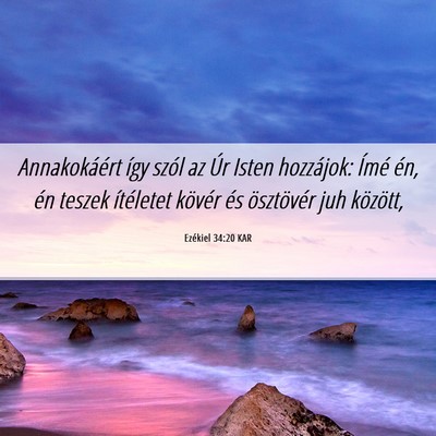 Picture 06 - Ezékiel 34:20 KAR - Annakokáért így szól az Úr Isten hozzájok: - Bible Verse Picture