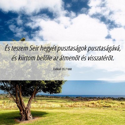 Picture 06 - Ezékiel 35:7 KAR - És teszem Seir hegyét pusztaságok - Bible Verse Picture