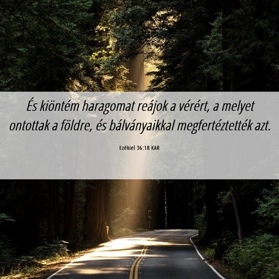 Picture 06 - Ezékiel 36:18 KAR - És kiöntém haragomat reájok a vérért, a - Bible Verse Picture