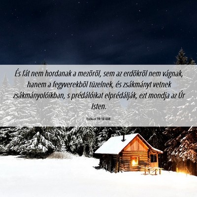 Picture 06 - Ezékiel 39:10 KAR - És fát nem hordanak a mezõrõl, sem az - Bible Verse Picture