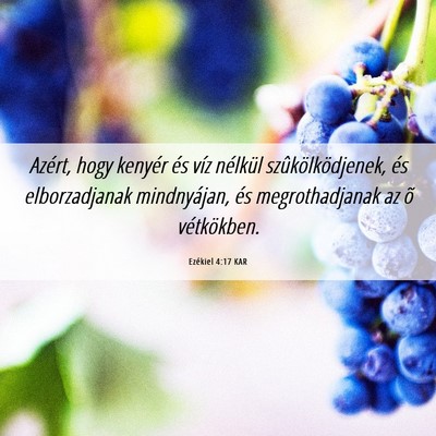 Picture 06 - Ezékiel 4:17 KAR - Azért, hogy kenyér és víz nélkül - Bible Verse Picture