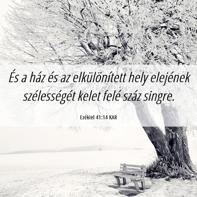 Picture 06 - Ezékiel 41:14 KAR - És a ház és az elkülönített hely elejének - Bible Verse Picture