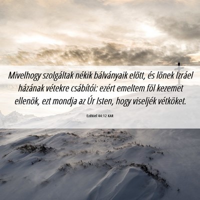 Picture 06 - Ezékiel 44:12 KAR - Mivelhogy szolgáltak nékik bálványaik elõtt, - Bible Verse Picture