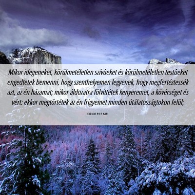 Picture 06 - Ezékiel 44:7 KAR - Mikor idegeneket, körülmetéletlen szívûeket - Bible Verse Picture