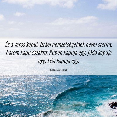 Picture 06 - Ezékiel 48:31 KAR - És a város kapui, Izráel nemzetségeinek nevei - Bible Verse Picture