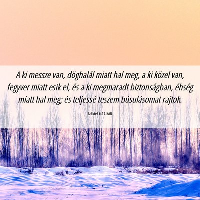 Picture 06 - Ezékiel 6:12 KAR - A ki messze van, döghalál miatt hal meg, a ki - Bible Verse Picture