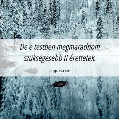 Picture 06 - Filippi 1:24 KAR - De e testben megmaradnom szükségesebb ti - Bible Verse Picture