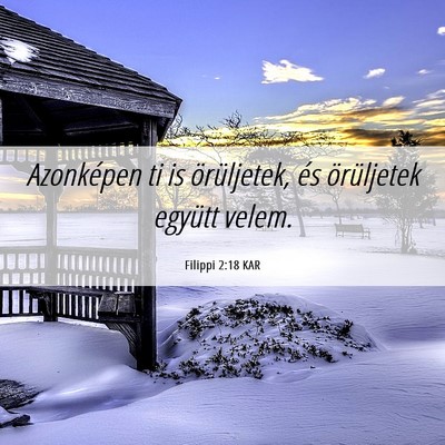 Picture 06 - Filippi 2:18 KAR - Azonképen ti is örüljetek, és örüljetek - Bible Verse Picture