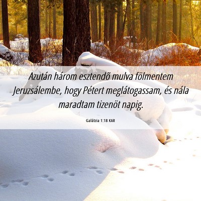 Picture 06 - Galátzia 1:18 KAR - Azután három esztendõ mulva fölmentem - Bible Verse Picture
