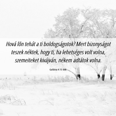 Picture 06 - Galátzia 4:15 KAR - Hová lõn tehát a ti boldogságotok? Mert - Bible Verse Picture