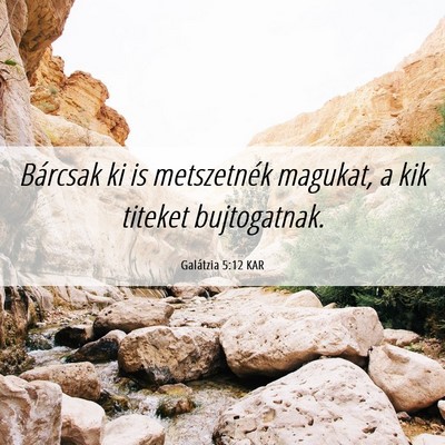 Picture 06 - Galátzia 5:12 KAR - Bárcsak ki is metszetnék magukat, a kik titeket - Bible Verse Picture