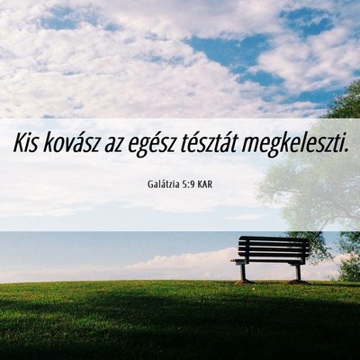 Picture 06 - Galátzia 5:9 KAR - Kis kovász az egész tésztát - Bible Verse Picture