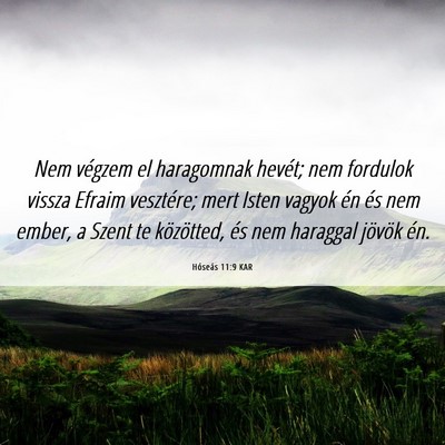 Picture 06 - Hóseás 11:9 KAR - Nem végzem el haragomnak hevét; nem fordulok - Bible Verse Picture