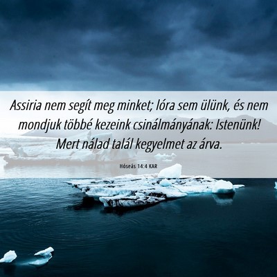 Picture 06 - Hóseás 14:4 KAR - Assiria nem segít meg minket; lóra sem ülünk, - Bible Verse Picture