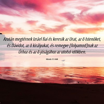 Picture 06 - Hóseás 3:5 KAR - Azután megtérnek Izráel fiai és keresik az - Bible Verse Picture
