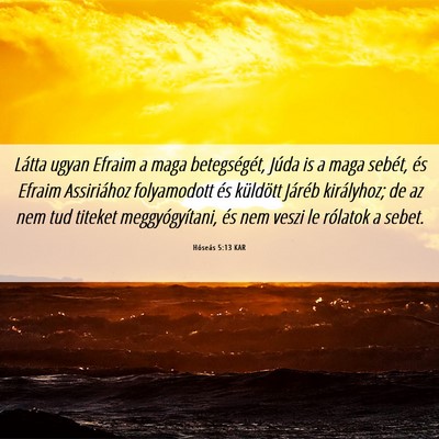 Picture 06 - Hóseás 5:13 KAR - Látta ugyan Efraim a maga betegségét, Júda is - Bible Verse Picture