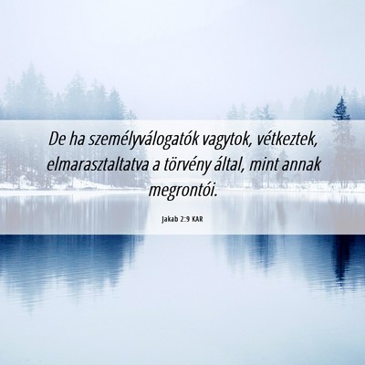 Picture 06 - Jakab 2:9 KAR - De ha személyválogatók vagytok, vétkeztek, - Bible Verse Picture