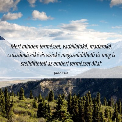 Picture 06 - Jakab 3:7 KAR - Mert minden természet, vadállatoké, madaraké, - Bible Verse Picture