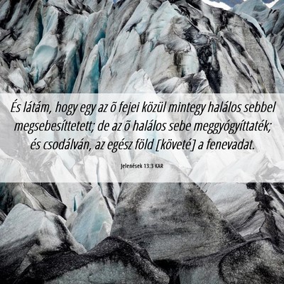 Picture 06 - Jelenések 13:3 KAR - És látám, hogy egy az õ fejei közül mintegy - Bible Verse Picture