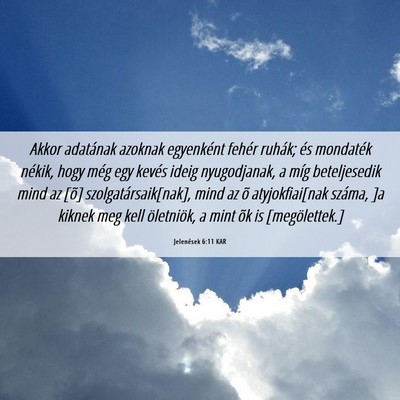 Picture 06 - Jelenések 6:11 KAR - Akkor adatának azoknak egyenként fehér ruhák; - Bible Verse Picture