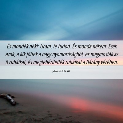 Picture 06 - Jelenések 7:14 KAR - És mondék néki: Uram, te tudod. És monda - Bible Verse Picture