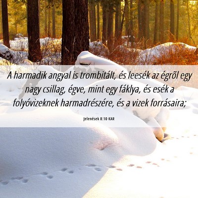 Picture 06 - Jelenések 8:10 KAR - A harmadik angyal is trombitált, és leesék az - Bible Verse Picture