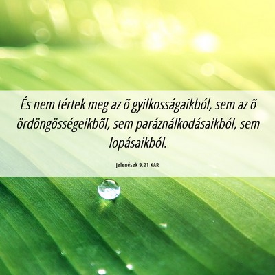 Picture 06 - Jelenések 9:21 KAR - És nem tértek meg az õ gyilkosságaikból, sem - Bible Verse Picture