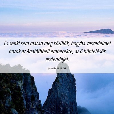 Picture 06 - Jeremiás 11:23 KAR - És senki sem marad meg közülök, hogyha - Bible Verse Picture