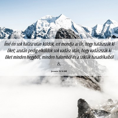 Picture 06 - Jeremiás 16:16 KAR - Ímé én sok halász után küldök, ezt mondja - Bible Verse Picture