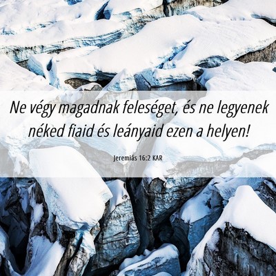 Picture 06 - Jeremiás 16:2 KAR - Ne végy magadnak feleséget, és ne legyenek - Bible Verse Picture