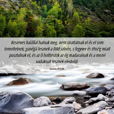Picture 06 - Jeremiás 16:4 KAR - Keserves halállal halnak meg, nem sirattatnak el - Bible Verse Picture