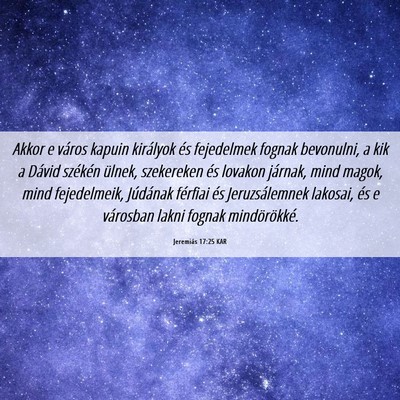 Picture 06 - Jeremiás 17:25 KAR - Akkor e város kapuin királyok és fejedelmek - Bible Verse Picture