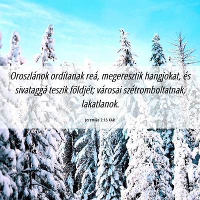 Picture 06 - Jeremiás 2:15 KAR - Oroszlánok ordítanak reá, megeresztik - Bible Verse Picture