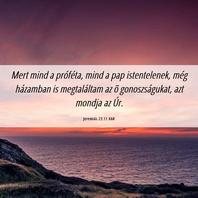 Picture 06 - Jeremiás 23:11 KAR - Mert mind a próféta, mind a pap istentelenek, - Bible Verse Picture