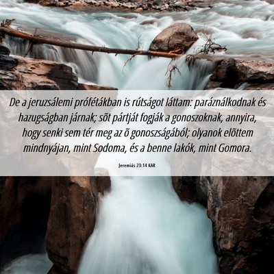 Picture 06 - Jeremiás 23:14 KAR - De a jeruzsálemi prófétákban is rútságot - Bible Verse Picture