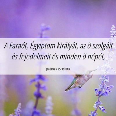 Picture 06 - Jeremiás 25:19 KAR - A Faraót, Égyiptom királyát, az õ szolgáit - Bible Verse Picture