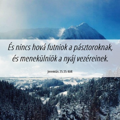 Picture 06 - Jeremiás 25:35 KAR - És nincs hová futniok a pásztoroknak, és - Bible Verse Picture
