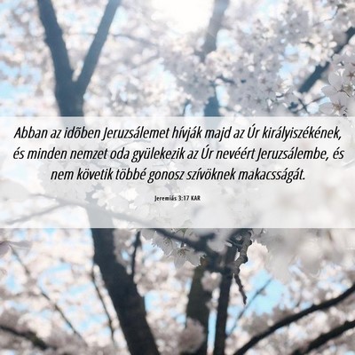 Picture 06 - Jeremiás 3:17 KAR - Abban az idõben Jeruzsálemet hívják majd az - Bible Verse Picture