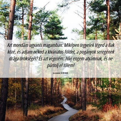 Picture 06 - Jeremiás 3:19 KAR - Azt mondám ugyanis magamban: Miképen tegyelek - Bible Verse Picture