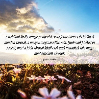Picture 06 - Jeremiás 34:7 KAR - A babiloni király serege pedig vívja vala - Bible Verse Picture