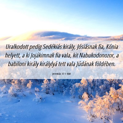Picture 06 - Jeremiás 37:1 KAR - Uralkodott pedig Sedékiás király, Jósiásnak - Bible Verse Picture