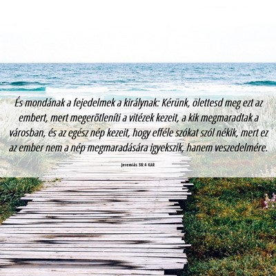 Picture 06 - Jeremiás 38:4 KAR - És mondának a fejedelmek a királynak: - Bible Verse Picture