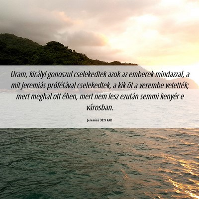 Picture 06 - Jeremiás 38:9 KAR - Uram, király! gonoszul cselekedtek azok az - Bible Verse Picture