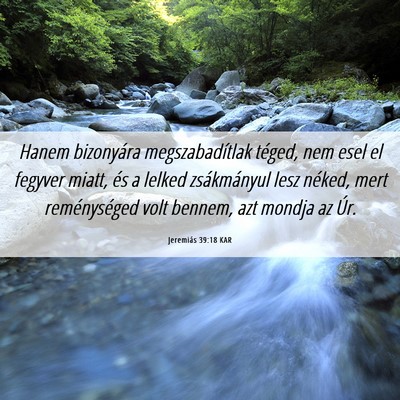 Picture 06 - Jeremiás 39:18 KAR - Hanem bizonyára megszabadítlak téged, nem esel - Bible Verse Picture