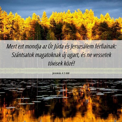 Picture 06 - Jeremiás 4:3 KAR - Mert ezt mondja az Úr Júda és Jeruzsálem - Bible Verse Picture