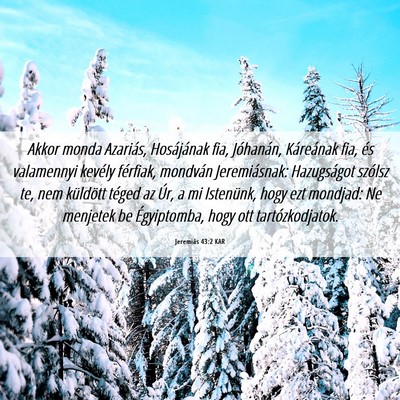 Picture 06 - Jeremiás 43:2 KAR - Akkor monda Azariás, Hosájának fia, Jóhanán, - Bible Verse Picture