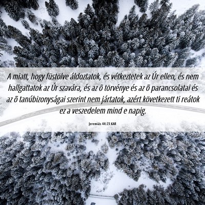 Picture 06 - Jeremiás 44:23 KAR - A miatt, hogy füstölve áldoztatok, és - Bible Verse Picture