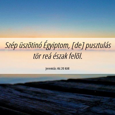 Picture 06 - Jeremiás 46:20 KAR - Szép üszõtinó Égyiptom, [de] pusztulás tör - Bible Verse Picture