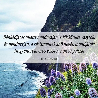 Picture 06 - Jeremiás 48:17 KAR - Bánkódjatok miatta mindnyájan, a kik körülte - Bible Verse Picture